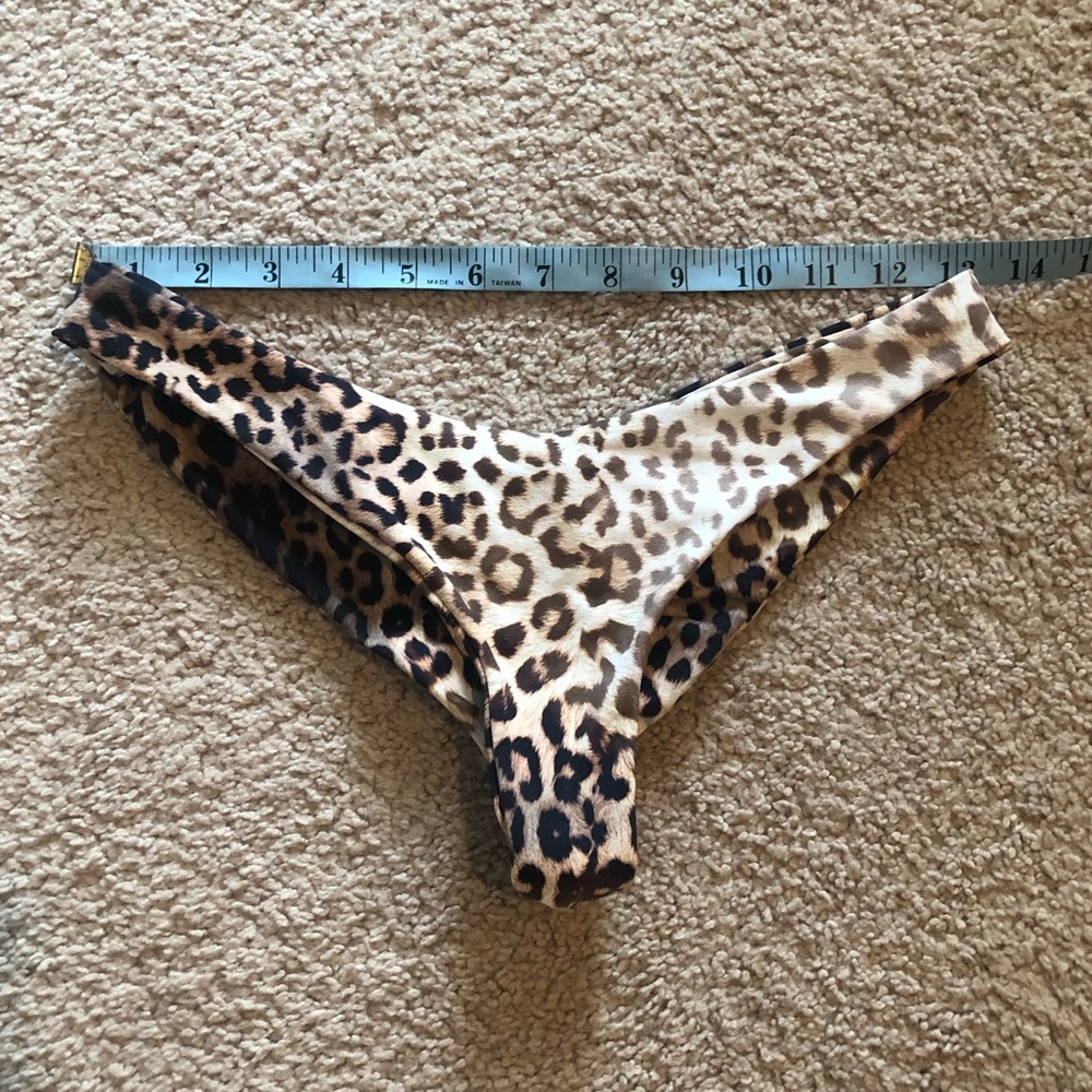 Luxury boutique brand leopard cheeky swim bottom S